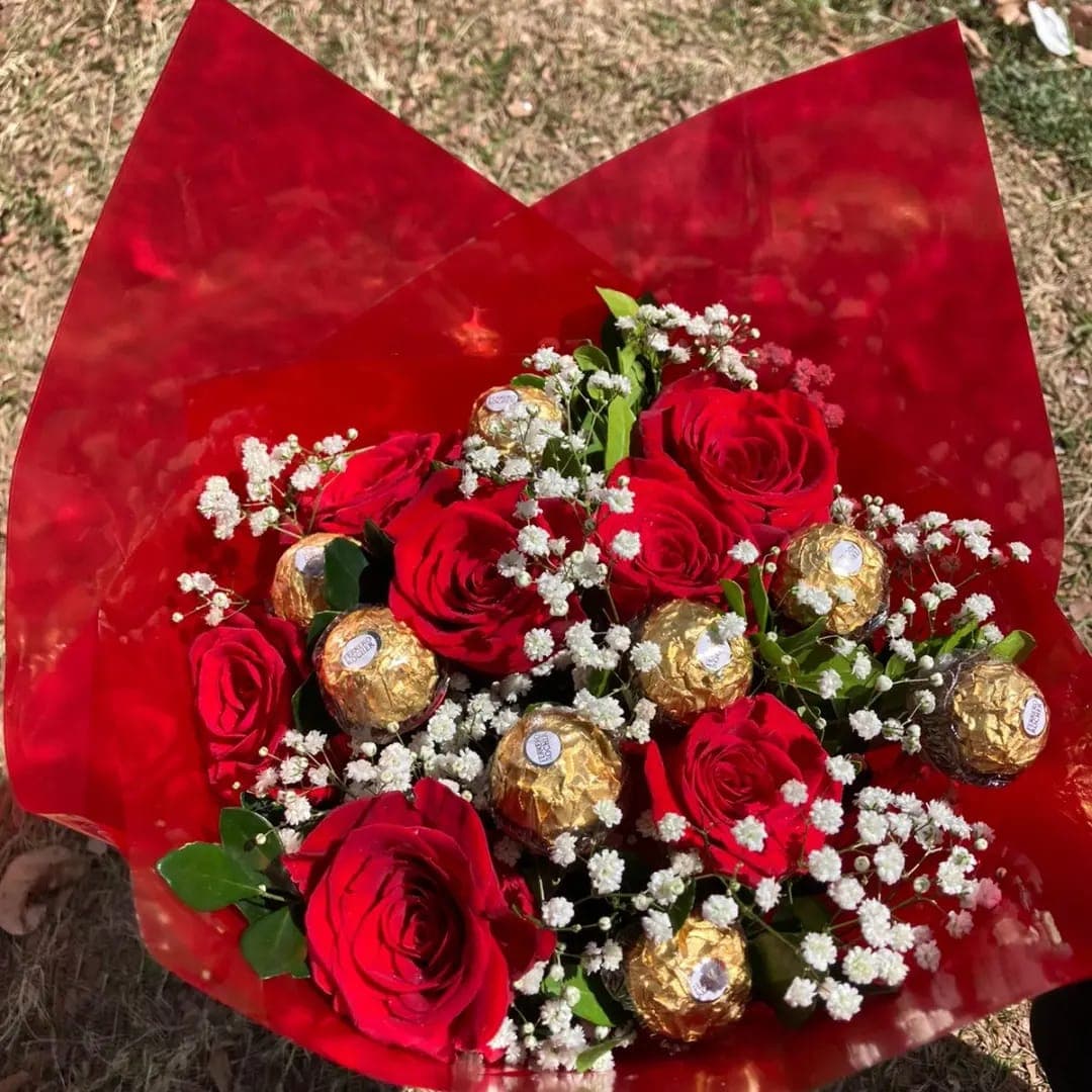 Buquê com Ferrero Rocher