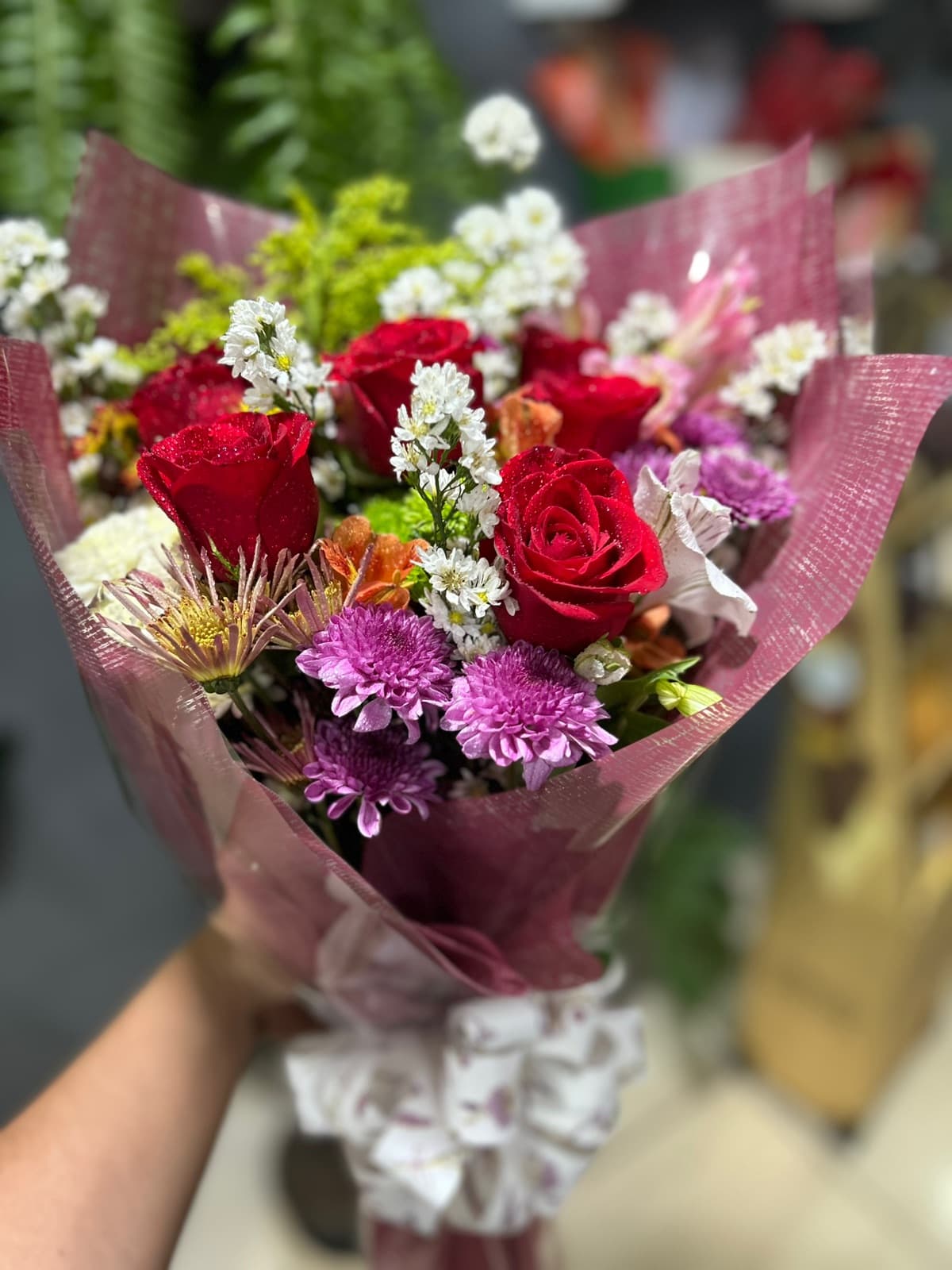 Buquê com 6 rosas